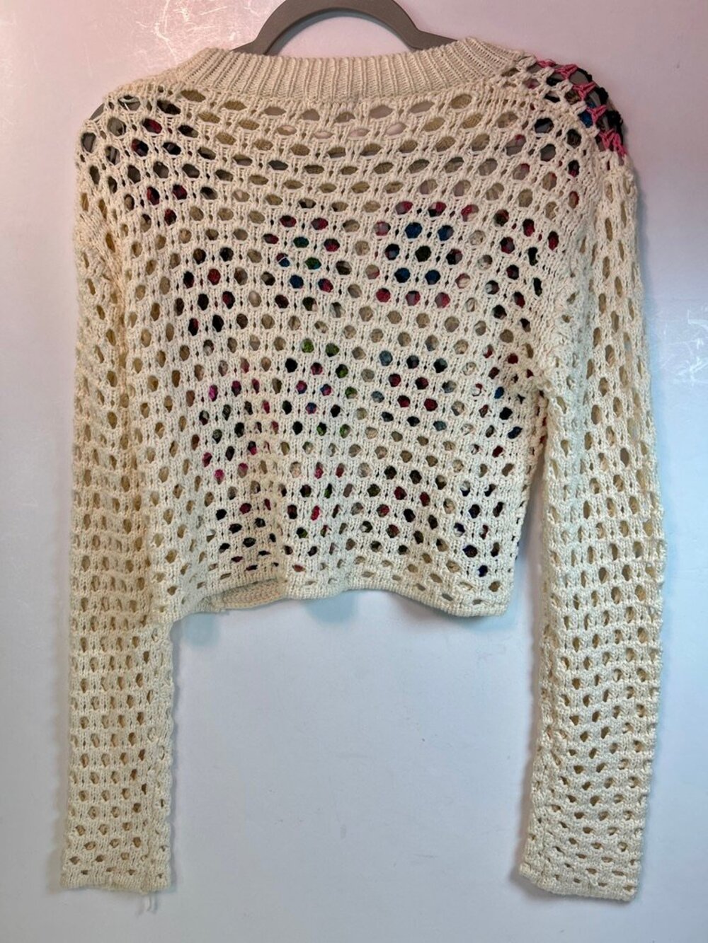 Patchwork Indie Crochet Granny Square Openknit XS Boho Cottagecore Fairy Sweater - Picture 2 of 9